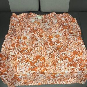 Cynthia Rowley Orange Floral Blouse